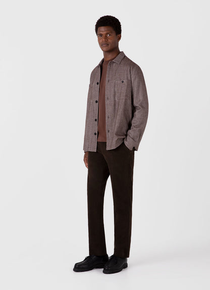 Mens Long Sleeve Heavyweight Tshirt In Cocoa Brown Mtsh0182 Brfn