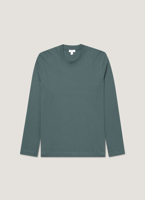 Mens Long Sleeve Heavyweight Tshirt In Dark Petrol Mtsh0182 Gnit