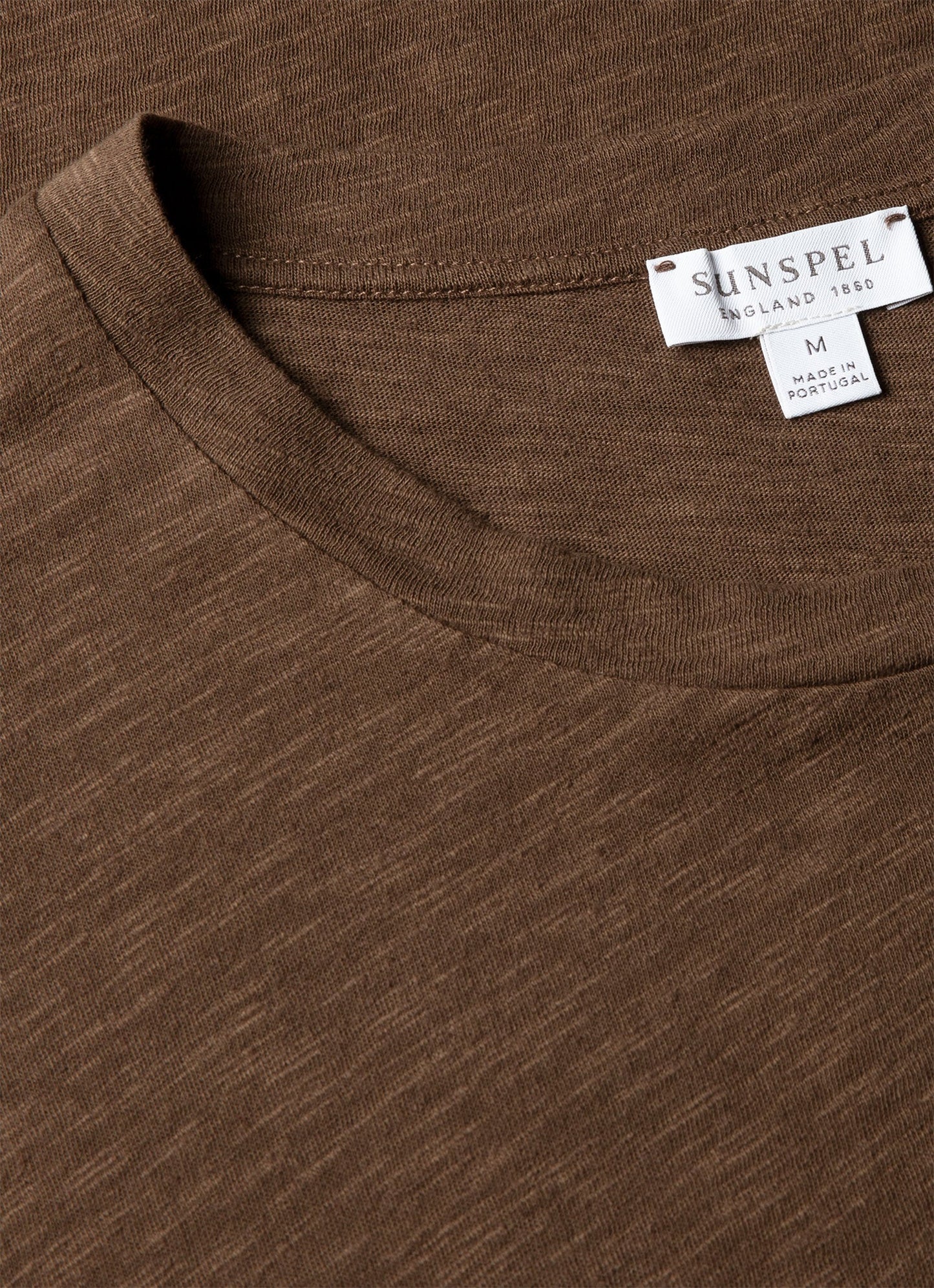 Mens Cotton Linen Tshirt In Dark Walnut Mtsh0192 Brgw