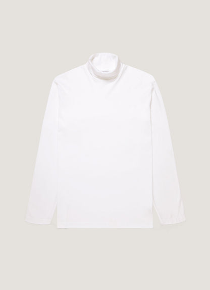 Mens Long Sleeve Roll Neck In White Mtsh0197 Whaa