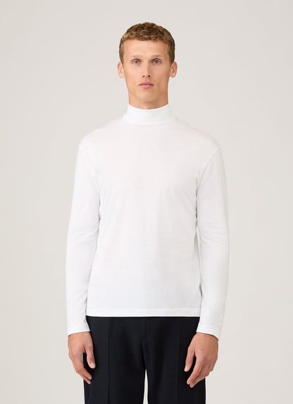 Mens Long Sleeve Roll Neck In White Mtsh0197 Whaa