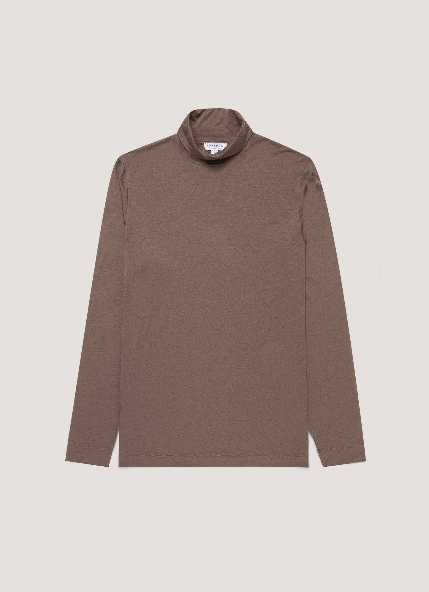 Mens Ultrafine Merino Roll Neck In Sandstone Mtsh0198 Brfc