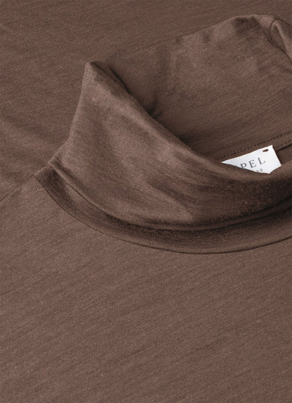 Mens Ultrafine Merino Roll Neck In Sandstone Mtsh0198 Brfc