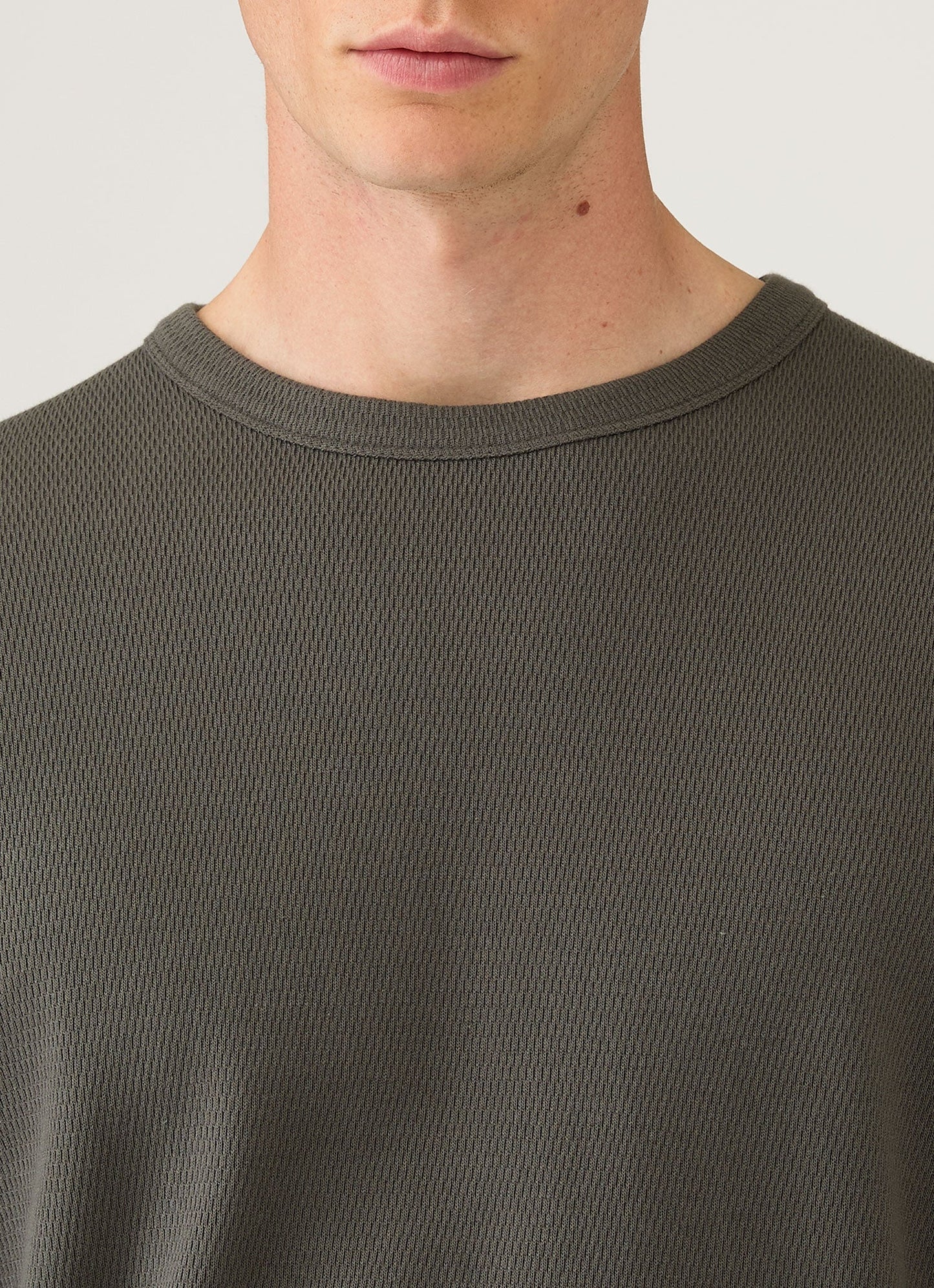 Mens Long Sleeve Cellulock Crew Neck In Charcoal Mtsh0201 Gyab