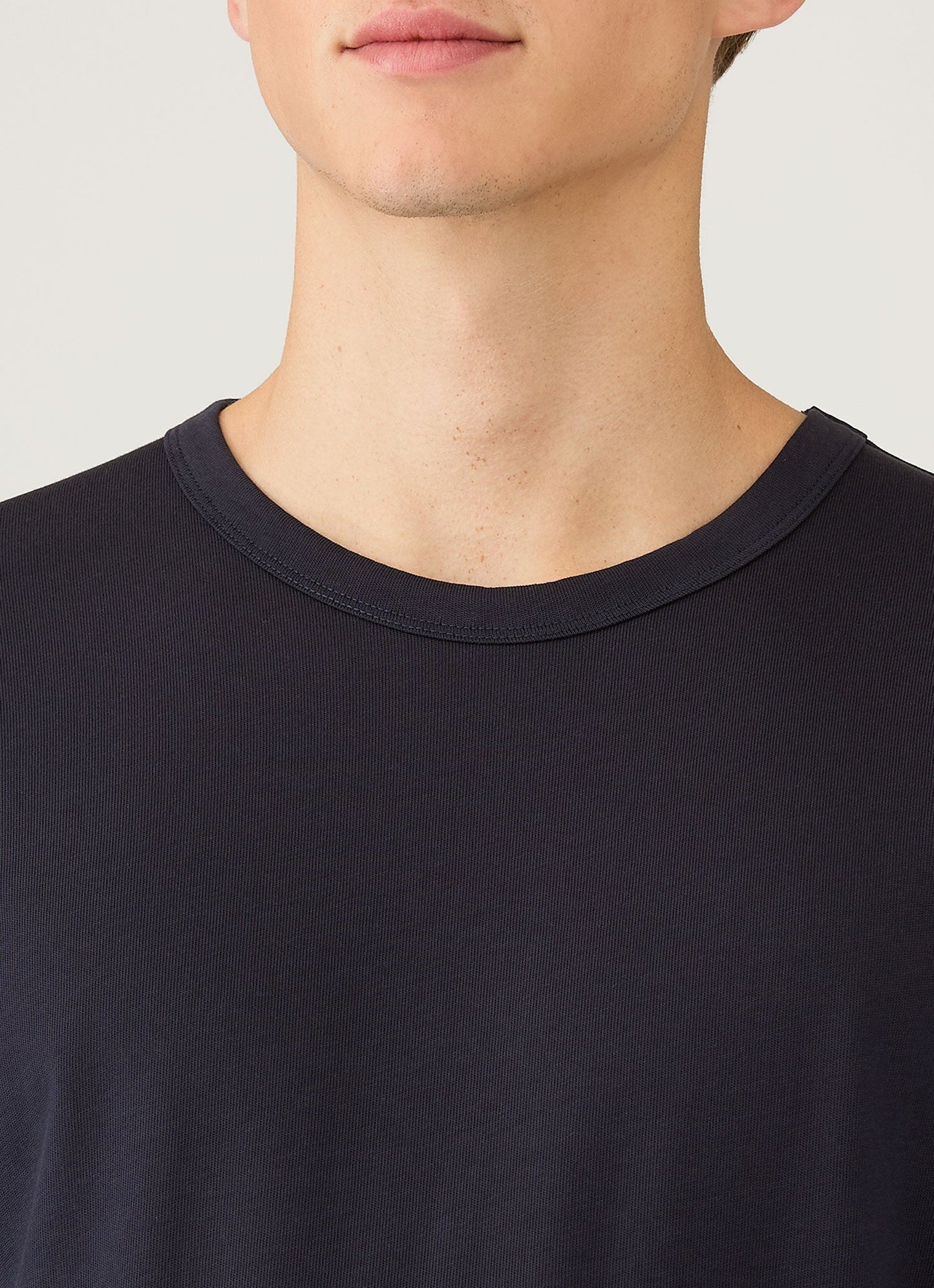 Mens Long Sleeve Heavyweight Jersey Tshirt In Navy Mtsh0206 Buaa