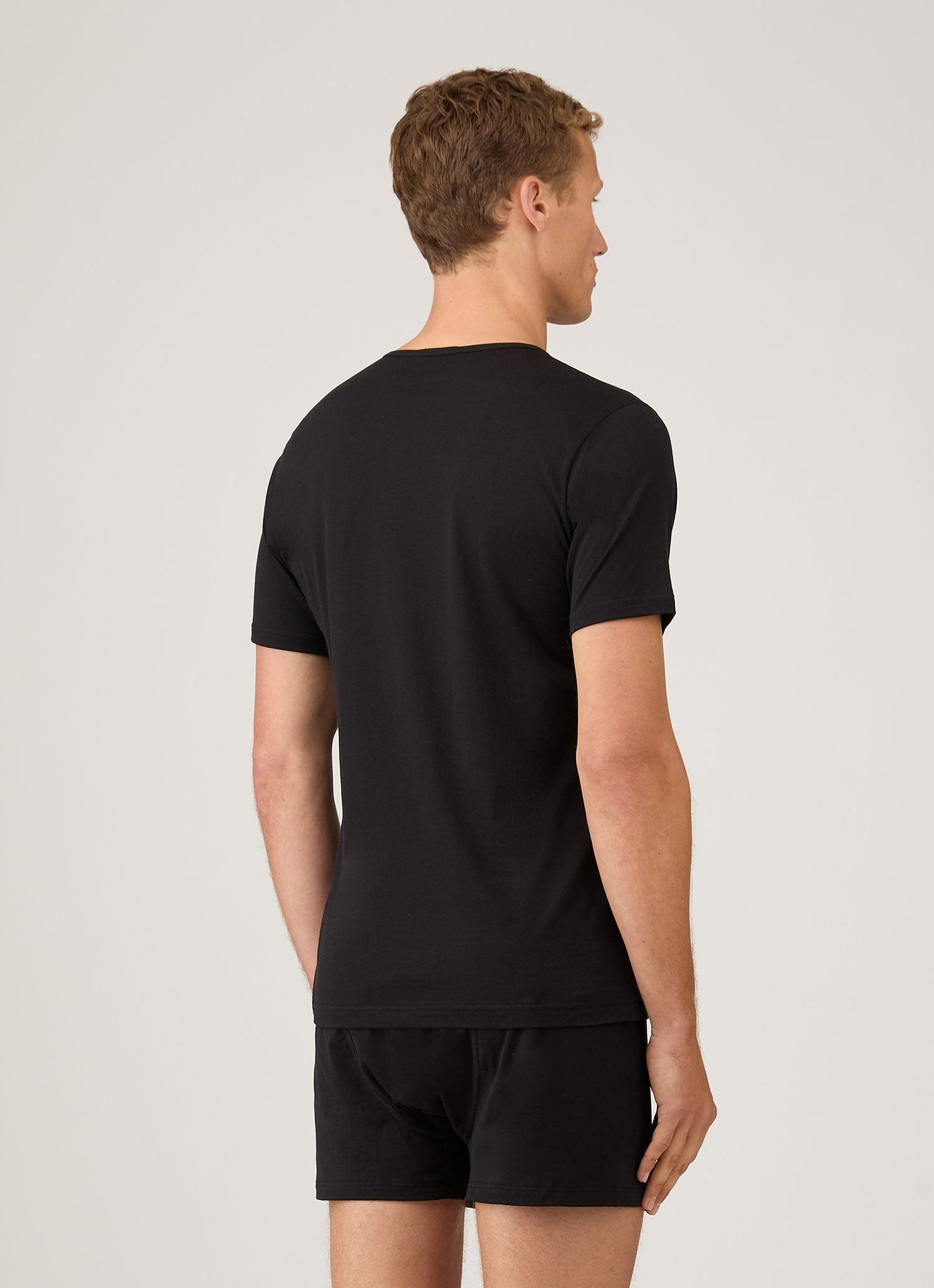Mens Superfine Cotton Underwear T Shirt In Black Mtsh4001