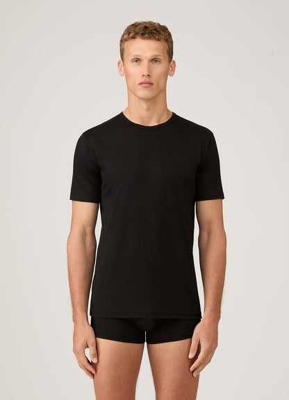 Mens Tencel Tshirt In Black Mtsh4012 Bkaa