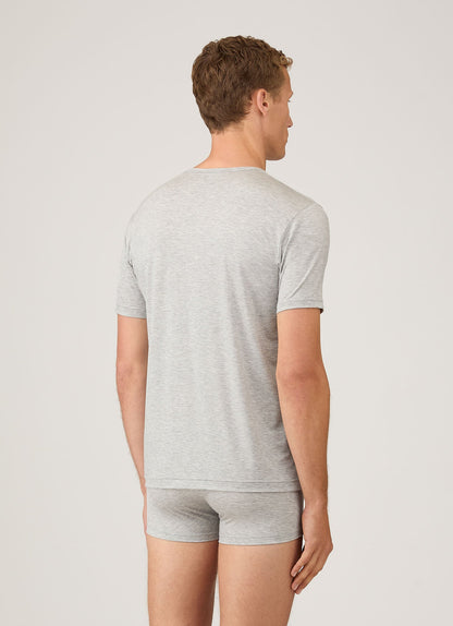 Mens Tencel Tshirt In Grey Melange Mtsh4012 Gyaa