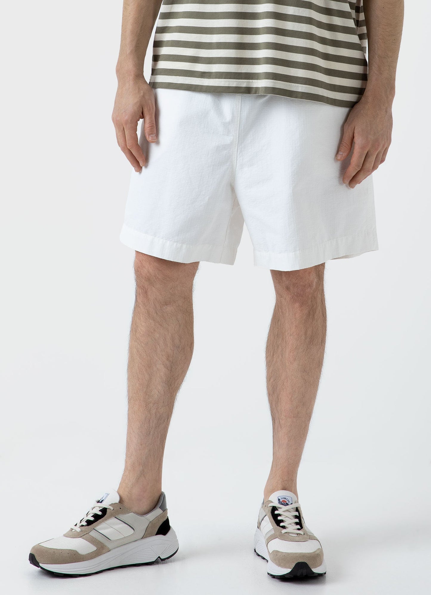 Mens Nigel Cabourn Ripstop Army Short In Off White Ncmshr3514 Whba