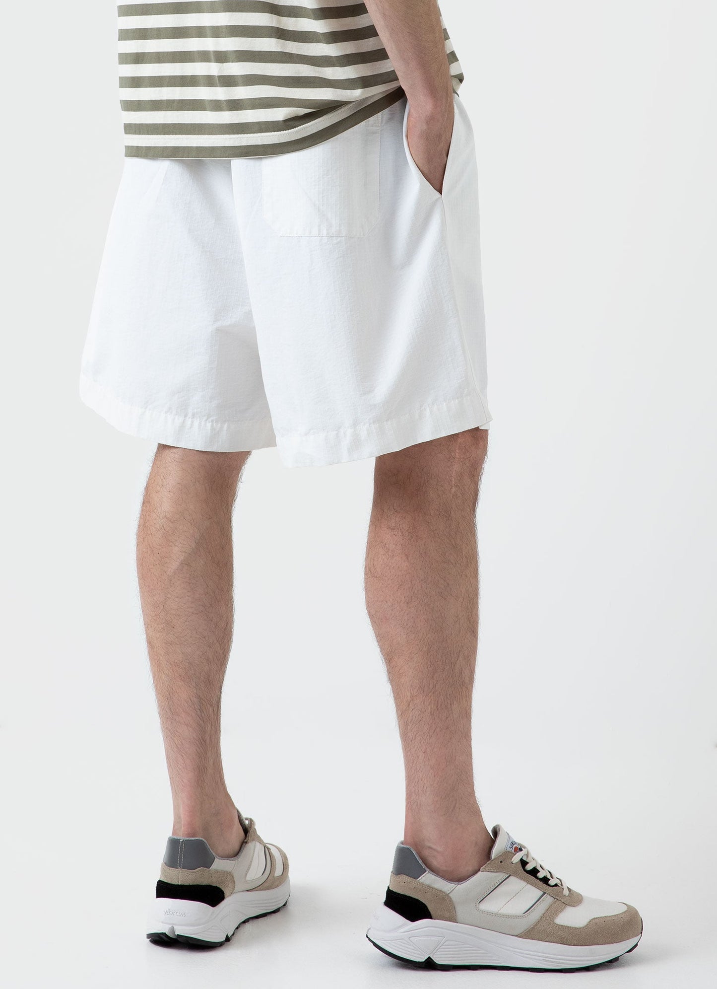 Mens Nigel Cabourn Ripstop Army Short In Off White Ncmshr3514 Whba