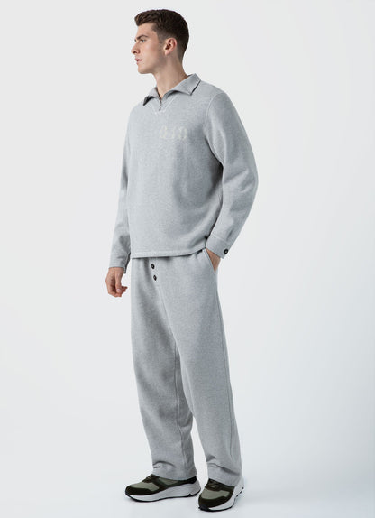 Mens Nigel Cabourn Half Zip Sweatshirt In Light Grey Melange Ncmswe1579 Gybr
