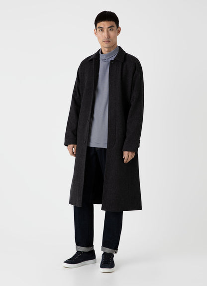 Mens Nigel Cabourn Carbon Brushed Roll Neck In Navy White Ncmtsh0185Ms Stmk