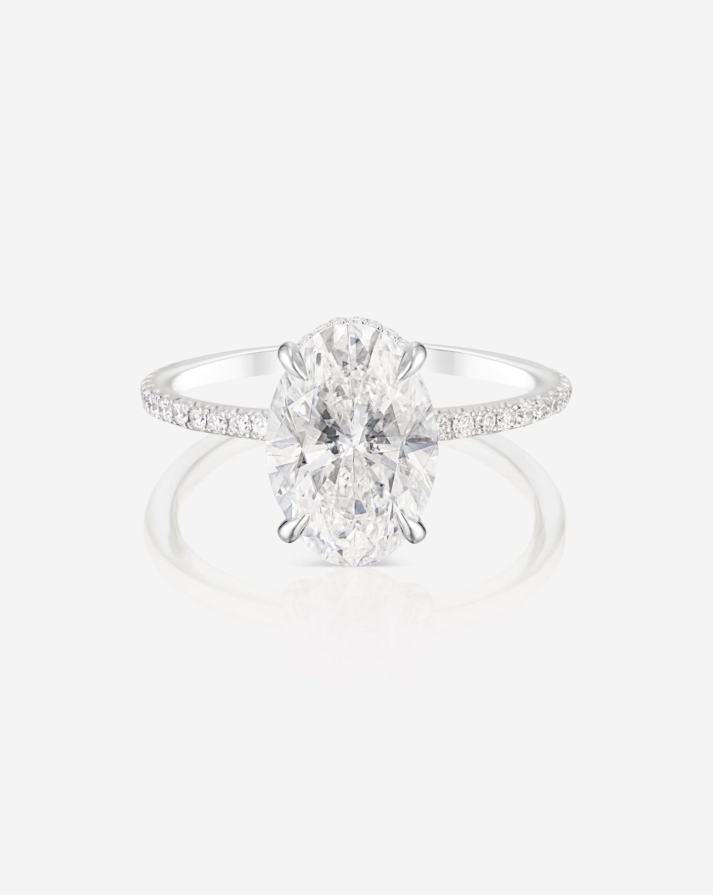 3.39 Oval Lab Diamond in Whisper Thin® with Pavé