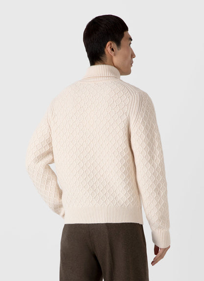 Mens Wm Brown Lambswool Roll Neck In Ecru Wbmjum8268 Whcr