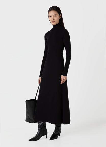 Womens High Neck Dress In Black Wdre6087 Bkaa