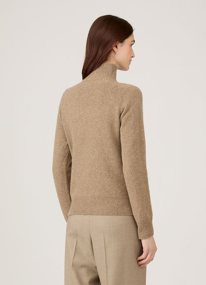 Womens Lambswool Funnel Neck Jumper In Mink Wjum8052 Brgb