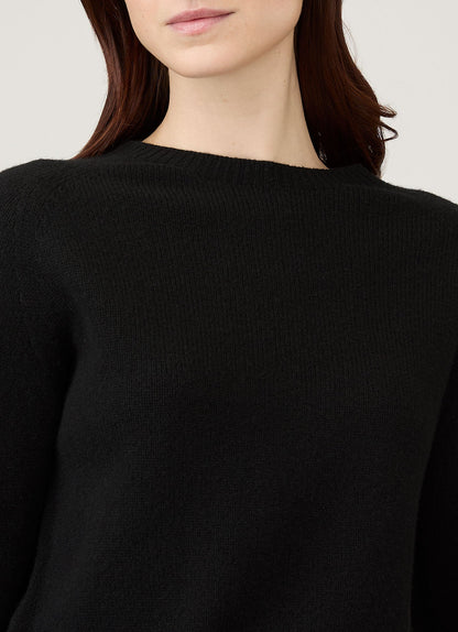 Womens Lambswool Crew Neck Black