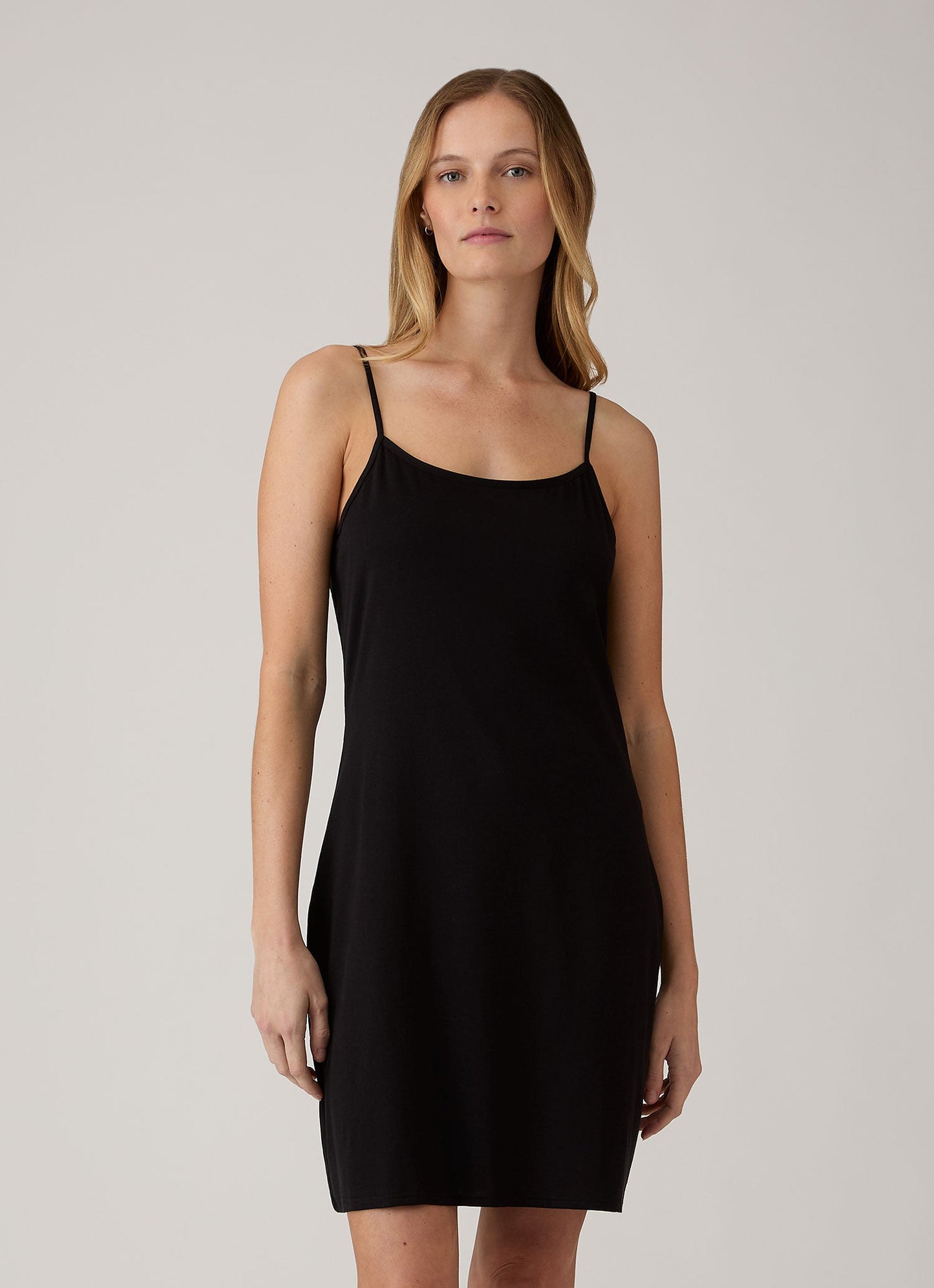 Womens Long Staple Cotton Slip Black Wslp4005 Bkaa