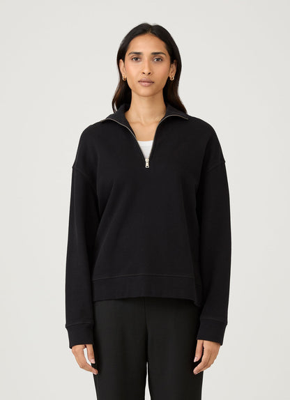 Zip Sweat In Black
