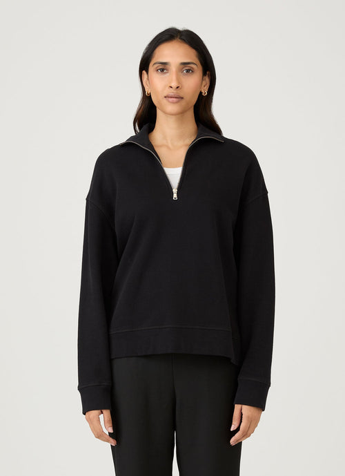 Zip Sweat In Black