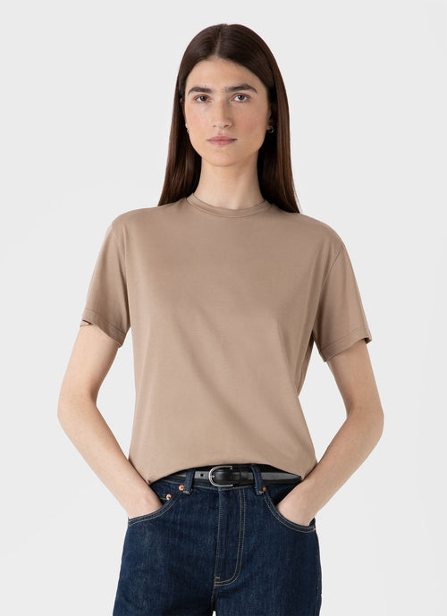 Womens Boy Fit Tshirt In Sandstone Wtsh0087S Brfc