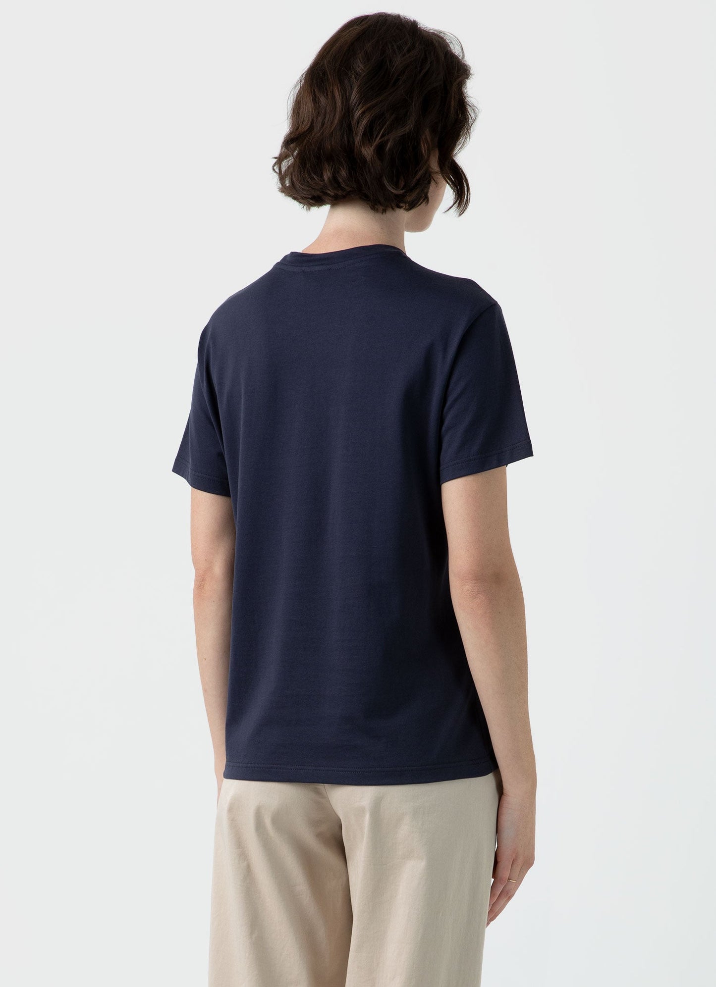 Womens Midweight Cotton Boy Fit Tshirt In Navy 1