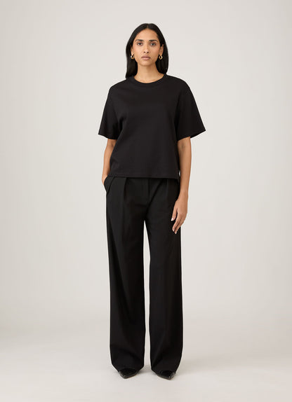 Womens Boxy Heavyweight Tshirt In Black Wtsh0164 Bkaa