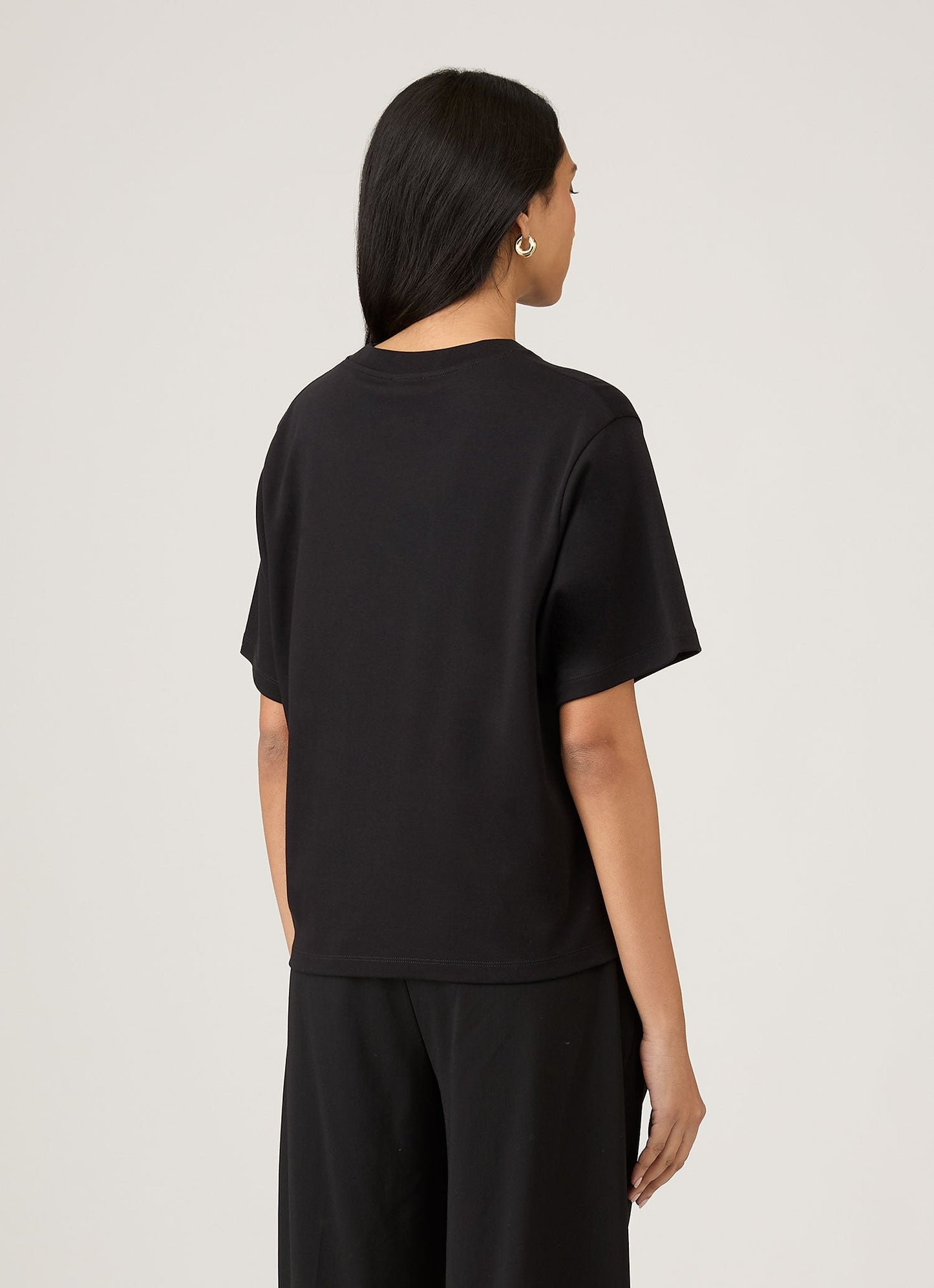 Womens Boxy Heavyweight Tshirt In Black Wtsh0164 Bkaa